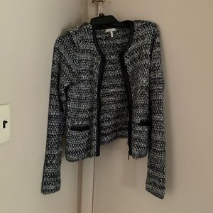 Joie Sweater Jacket with Leather Lining